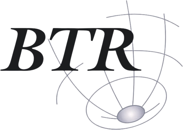 logotipo BTR em escala de preto